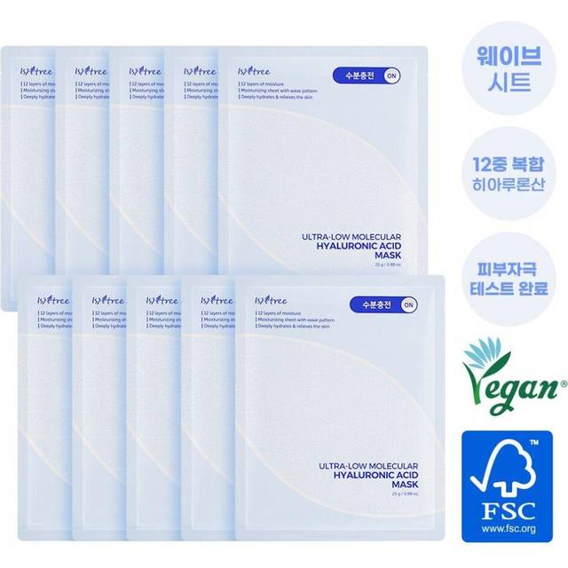 Isntree Hyaluronic Acid Deep Moisture Water Mask 10-Pack
