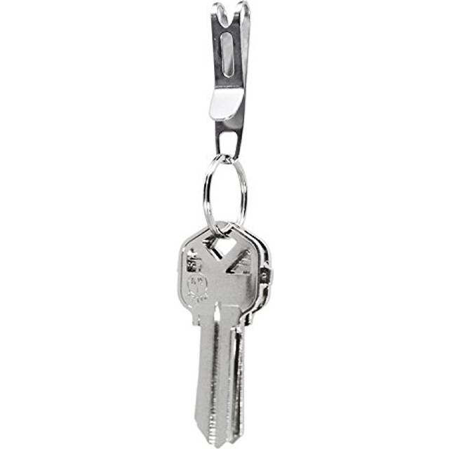 KeySmart Nano-klämma – nyckelringshållare med fickklämma – säkra din nyckelring, eliminerar utbuktning (rostfritt stål, 1-pack)
