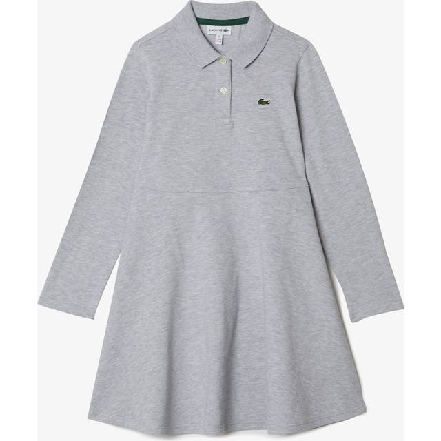 Lacoste Girls Grey Cotton Polo Dress - 2 year