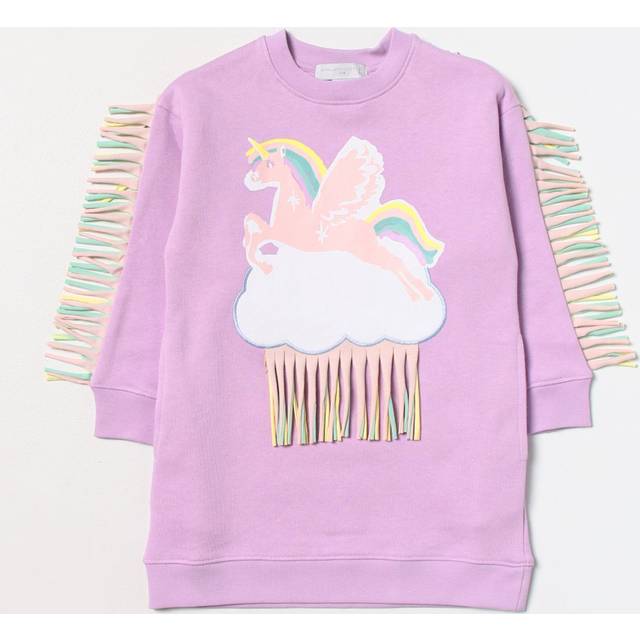 Stella McCartney Kids Mjukis-klänning Med Fransar Lila | Rosa | 10 years