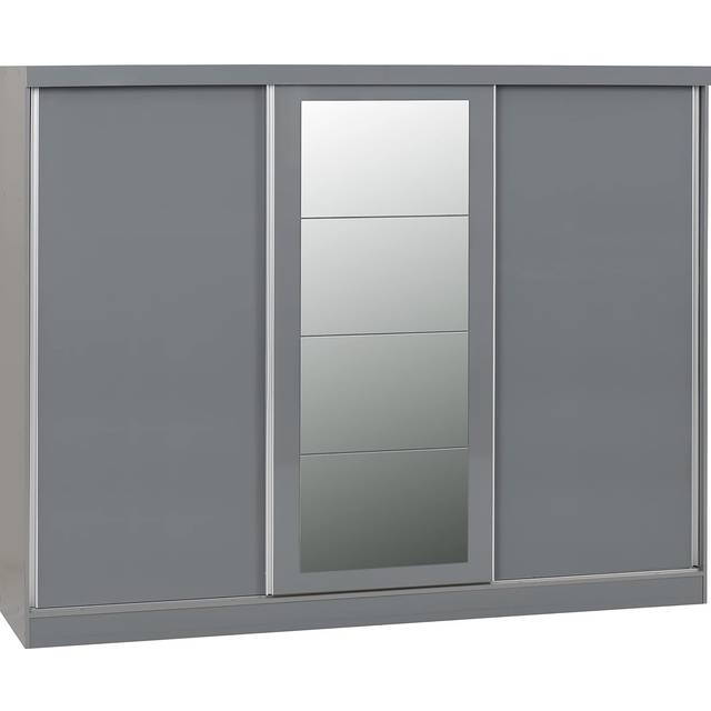Nevada 3 Door Sliding Wardrobe in Grey Gloss