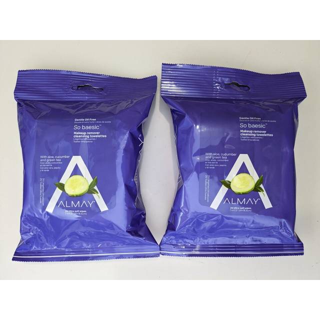 Almay Makeup Remover Wipes  Oil Free  Cleansing Towelettes  Hypoallergenic  Dermatologist-tested  25 Count