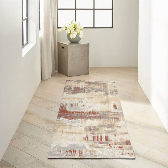 Calvin Klein Enchanting Abstract Brown Rug (Runner 2&#39;3&#34; x 7&#39;3&#34;)