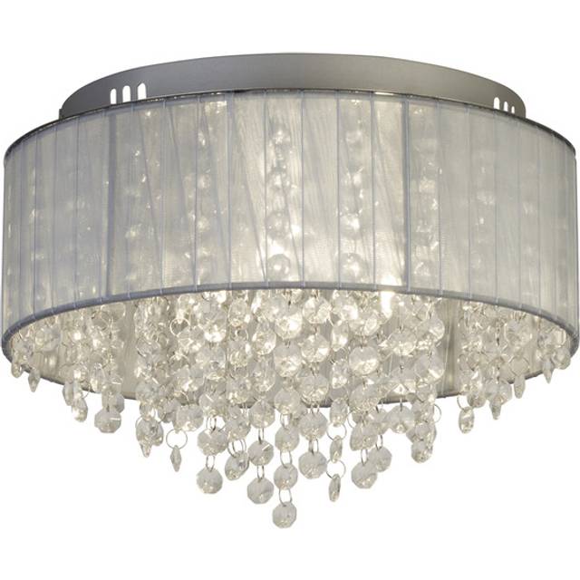 Flush with wrapped chiffon shade - Gray - Grey