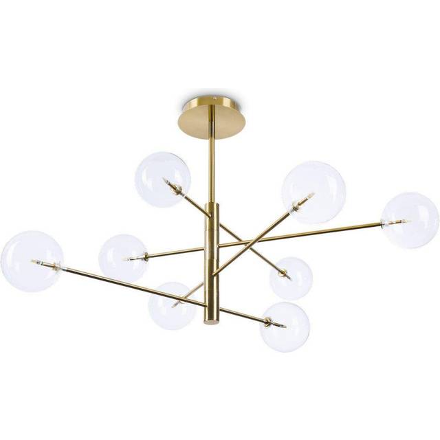 Ideal Lux EQUINOXE 8 Light Multi Arm Semi Flush Ceiling Lamp Brass