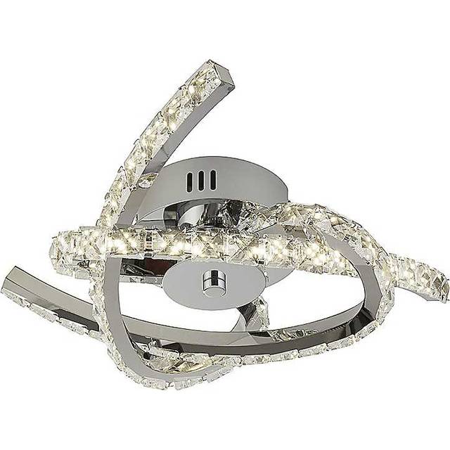 Lighting Collection 3 Arm Led Ceiling Flush, Silver