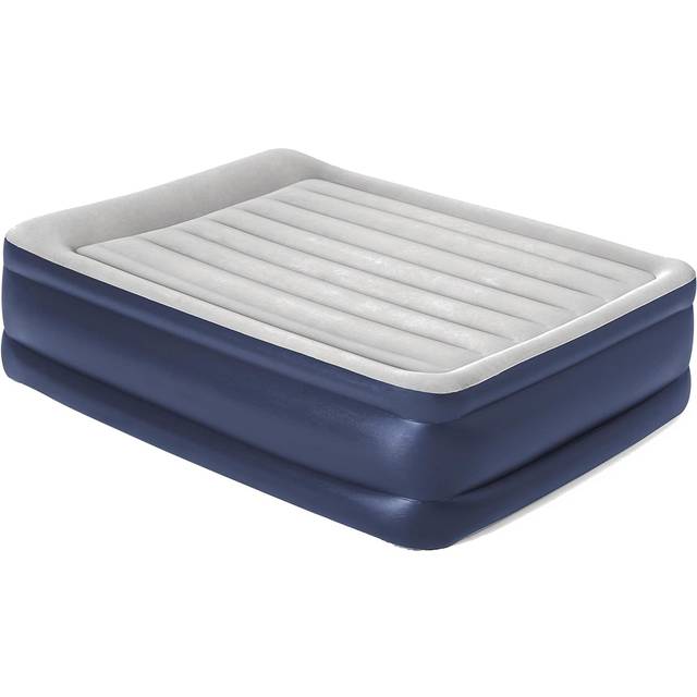 Hi-Gear High Rise Flock King Size Airbed - Navy, Navy