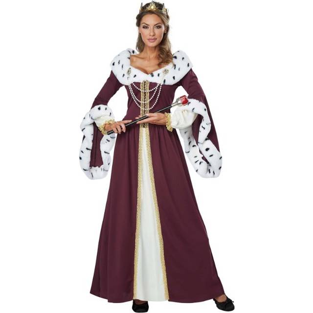 Royal Queen Costume for Women - Red&#47;Orange&#47;White (M)