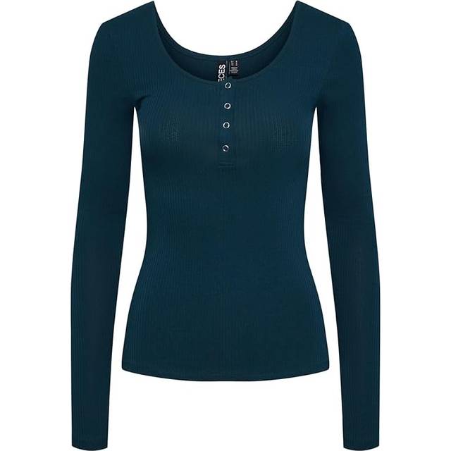 Women's long sleeve T-shirt Pieces Kitte - Bleu - S