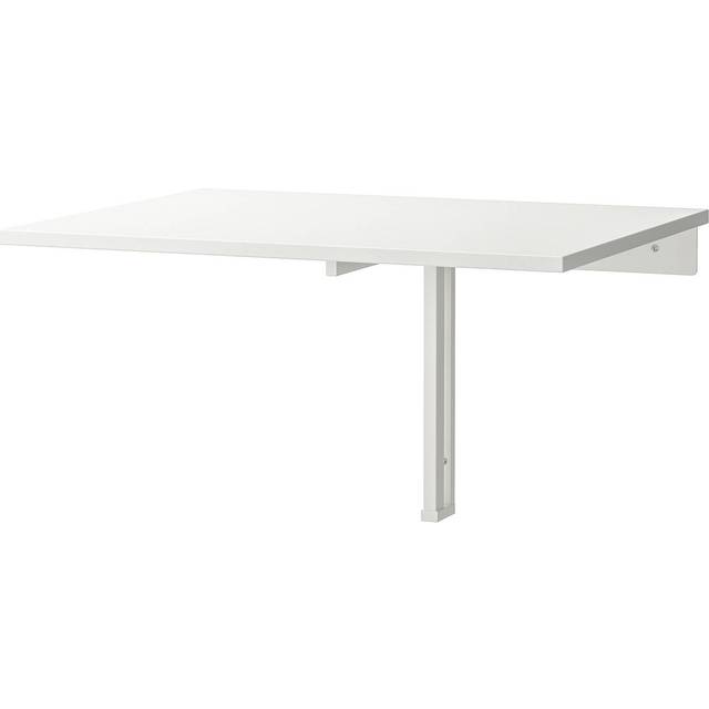NORBERG Wall-mounted drop-leaf table, white, 74x60 cm