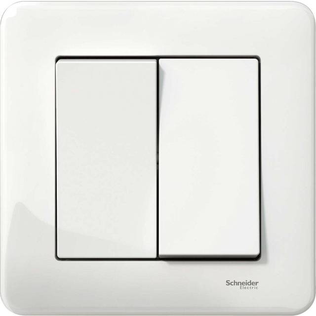 Schneider Electric Exxact Strömbrytare infälld, vit Dubbeltrapp