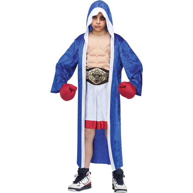 Lil' Champ Boxer Costume For Kids - Blue&#47;Red&#47;White (M)