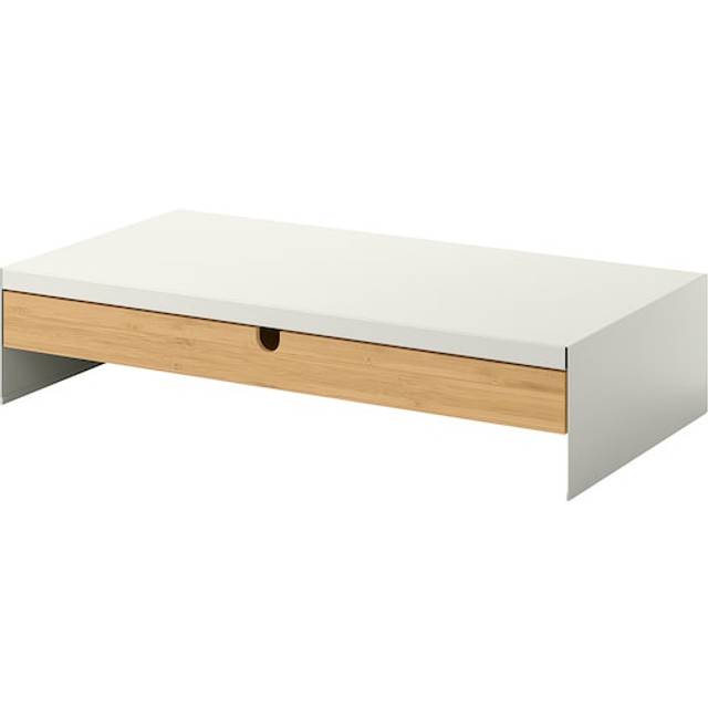 ELLOVEN Monitor stand with drawer, white