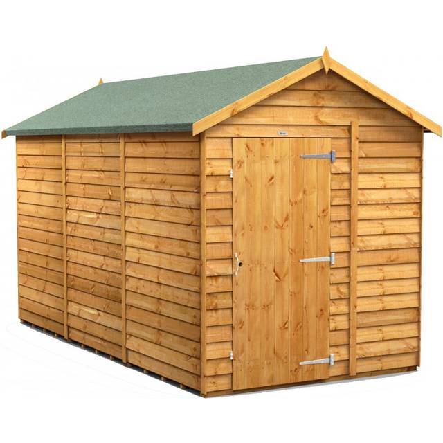 Powersheds Apex Overlap Dip Treated Shed - 12 x 6ft - Brown