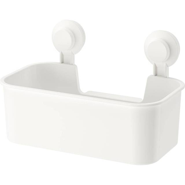 TISKEN Basket with suction cup, white