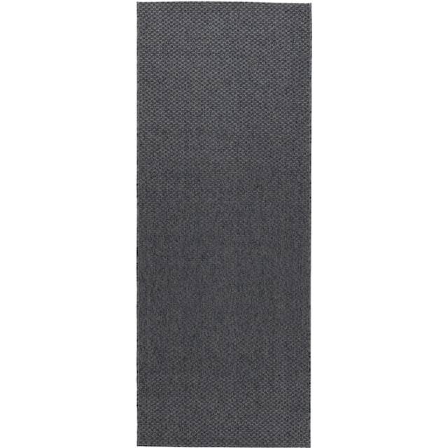 MORUM Rug flatwoven, in/outdoor, dark grey, 80x200 cm