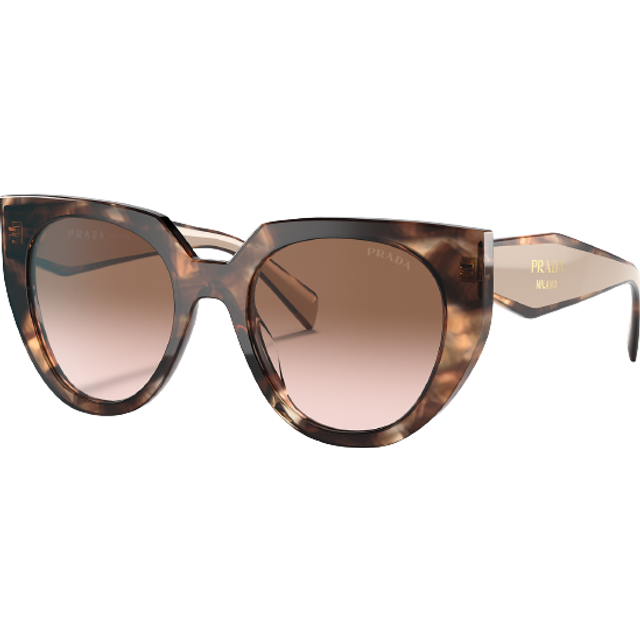 Prada Woman PR 14WS  01R0A6 Sunglasses Acetate Turtle Brown Cat Eye Normal Shaded
