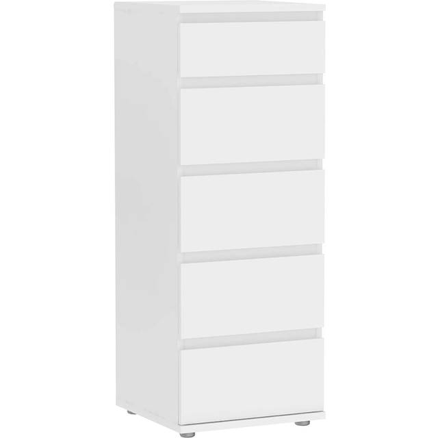 Nova Narrow Chest Of 5 Drawers In White