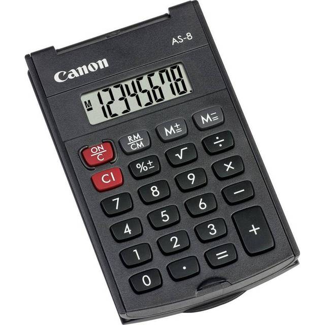 Canon AS-8 8 Digit Handheld Calculator Black 4598B001