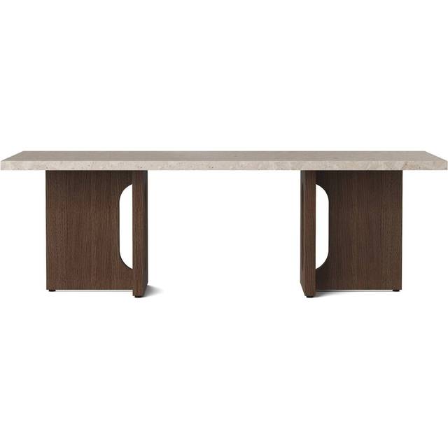 Audo Copenhagen Androgyne lounge table Sand/kunis breccia, dark stained oak legs