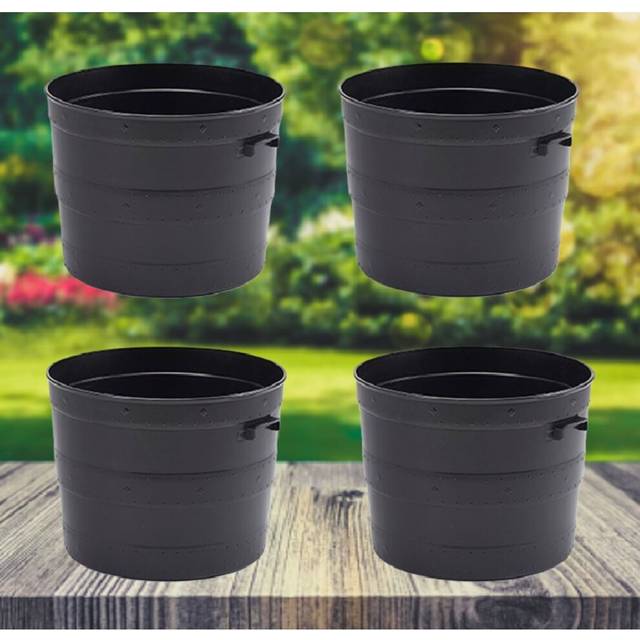 4 Small Blacksmith Barrel Plant Pot Indoor Outdoor With Handles 35cm
