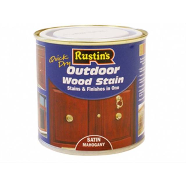 Rustins Quick Dry Exterior Woodstain Satin Mahogany 500ml