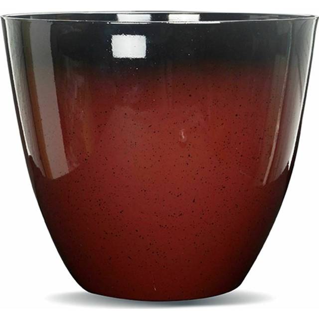 Large Egg Cup Planter Glazed Plant Pot - Red