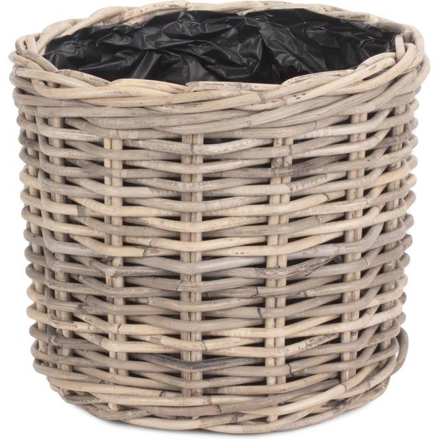 Rattan Round Planter with Plastic Lining - Large