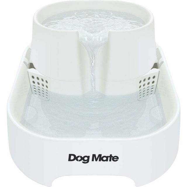 Dog mate large two-level six-litre pet fountain – white (385)