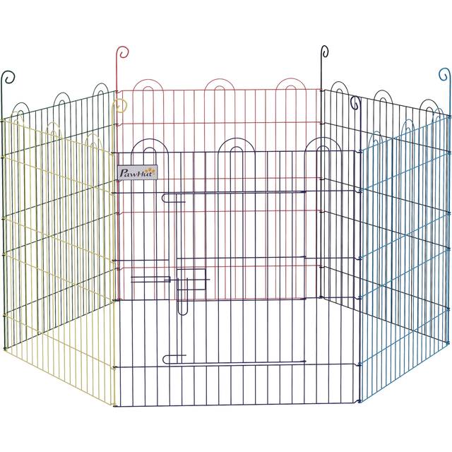 PawHut Pet Playpen Dog Puppy Crate Kennel w/ Door | TJ Hughes White