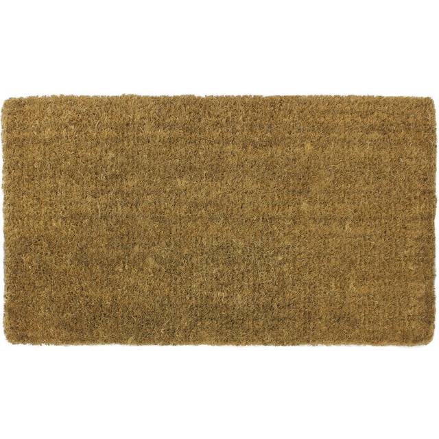 Jvl Plain Natural Coir Entrance Doormat, 45X75Cm, Brown