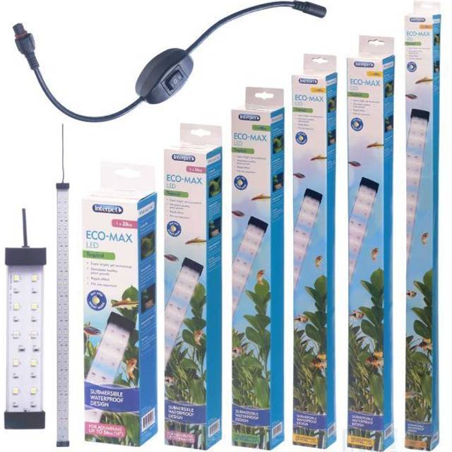 Interpet Eco-Max LED starkt ljus, växttillväxt, dag- och nattläge, blå och vita lysdioder, 20 cm, för akvarier upp till 36 cm