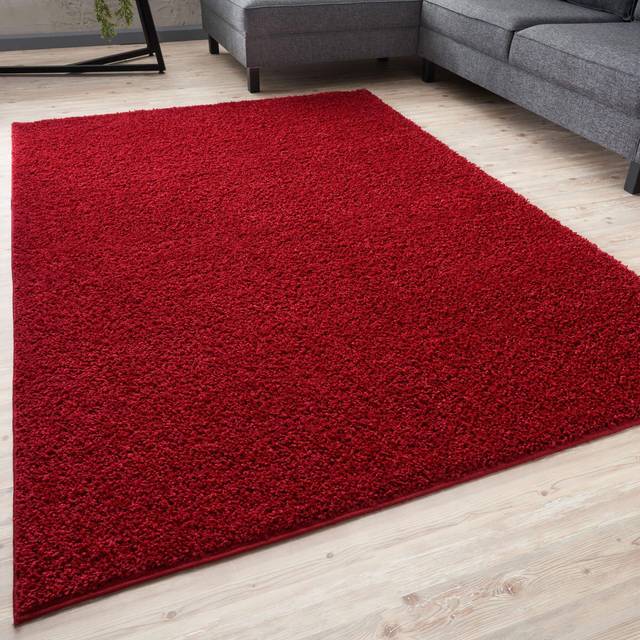 Myshaggy Solid Red Rug - Ø 120 cm