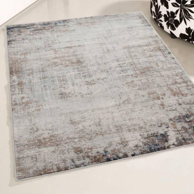 The Rugs Montana Brown Navy Abstract Area Rug And Runner Soft Durable Pet Friendly Easy To Clean Living Room Bedroom 3718B - One Size