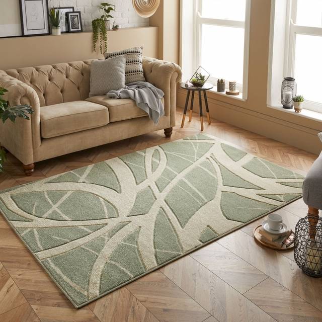 (2. 57G Abstract - Green, 200 x 285 cm) Modern Geometric Floral Abstract Area Rugs Check Multi Coloured Non Slip Runner