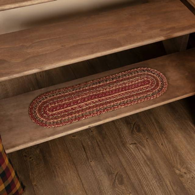 VHC Brands Cider Mill Collection 100% Jute Fiber Rug Stair Tread Runner Floor Cover Area Kitchen Oval Rectangle Braided Striped Farmhouse Style Decor
