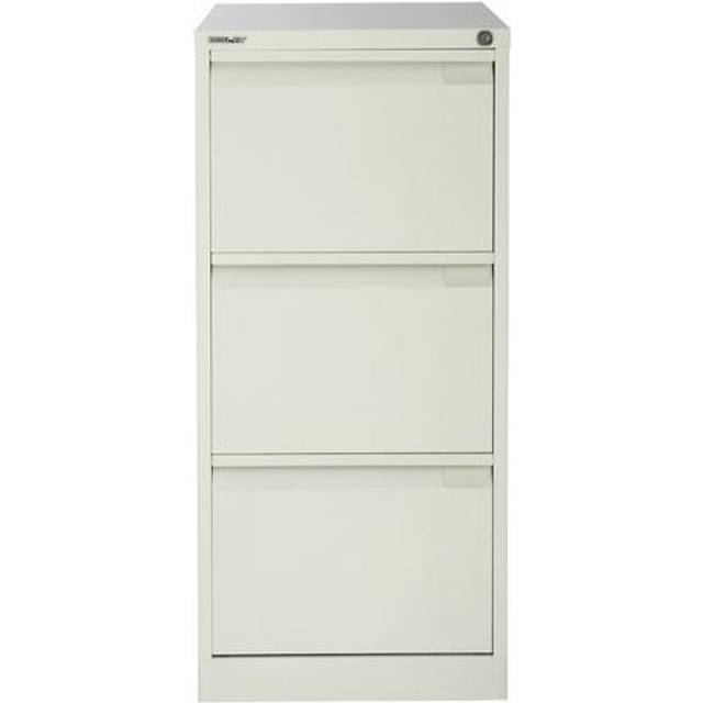 Bisley BS Steel Filing Cabinet 3 Drawers Lockable 470 x 622 x 1,016 mm Chalk White