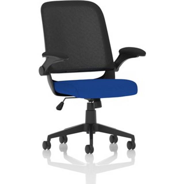 Crew Task Operator Fabric Seat Stevia Blue Mesh Chair Folding Arms