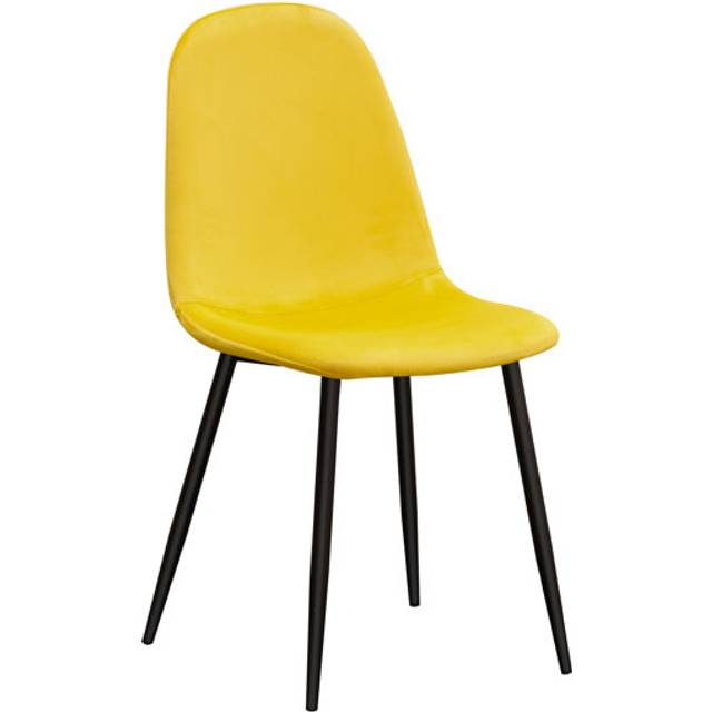 Minster Stylish Living MSL Yellow Fabric Chair Black Metal Legs, Yellow