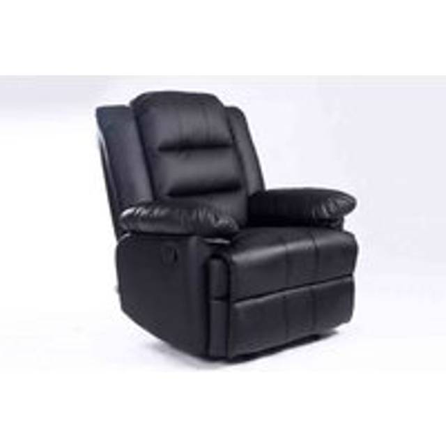 Loxley Leather Recliner Chair - Black, Black
