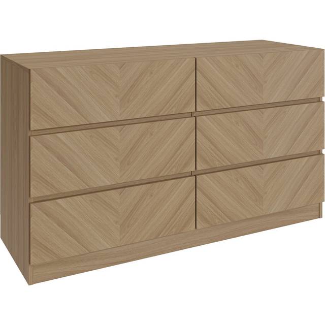 GFW Catania 3+3 Drawer Chest Euro Oak, Brown