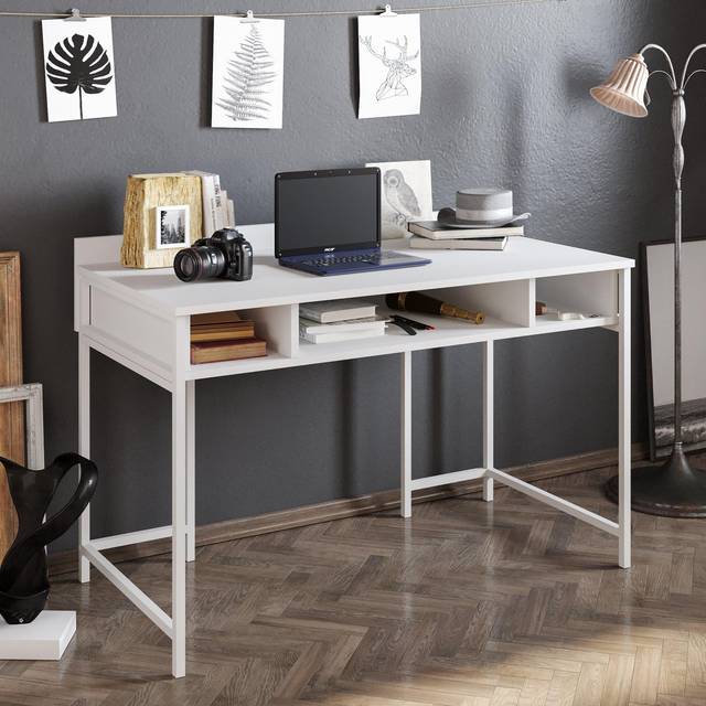 Decorotika Tümata Computer Desk Study Desk Computer Table Work Table Home Office Table - White, White
