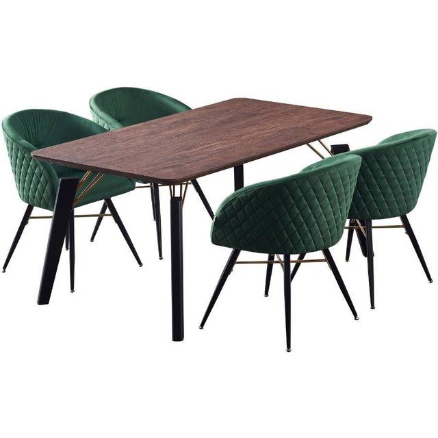 Vittorio Cosmo LUX Dining Set with a Table and 4 Chairs - Green