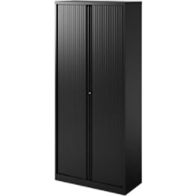 Bisley Tambour Cupboard Steel 4 Shelves Lockable 1,000 x 470 x 1,985 mm Black