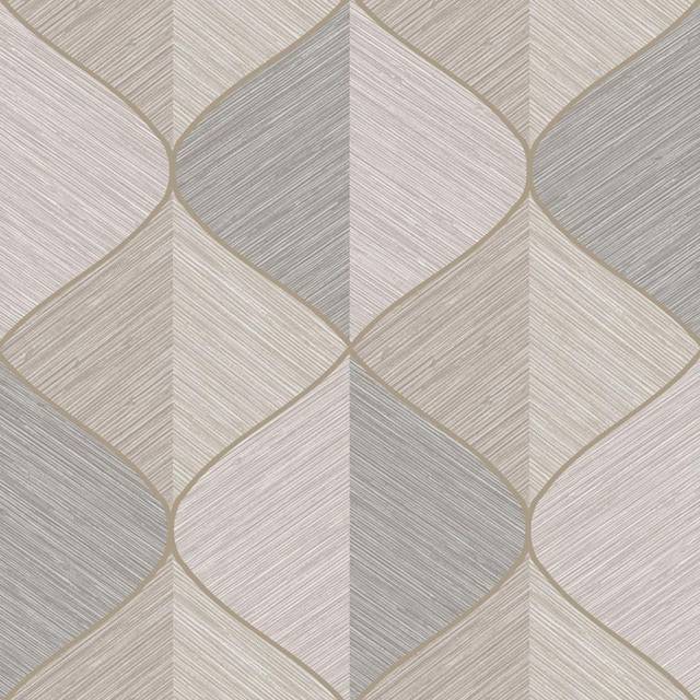 Fresco Ogee Textured Geometric Natural Wallpaper (WAS 16.79)