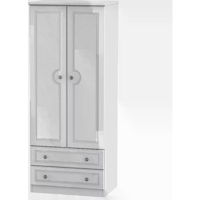 Welcome Furniture Ready Assembled Pembrey 2ft6in 2 Drawer Wardrobe - White, White