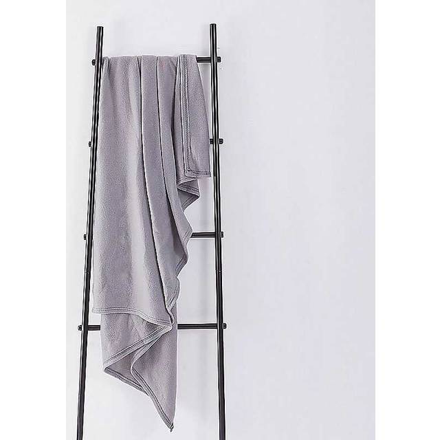 Plain Fleece Throw Blanket - Silver / 150cm
