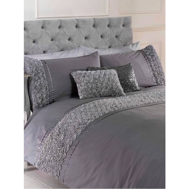 Rapport Home Super King Limoges Duvet Set - Grey, Grey