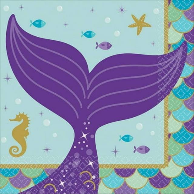 Amscan Wishes Mermaid Tail Napkins (Pack of 16)