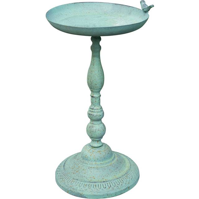 Ornamental Free Standing, Weather Resistant, Pedestal Style, Easy Assemble Bird Bath - Green - One Size